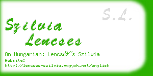 szilvia lencses business card